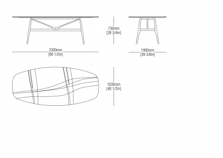 Marble table W.2300 mm