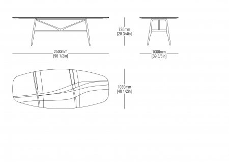 Marble table W.2500 mm